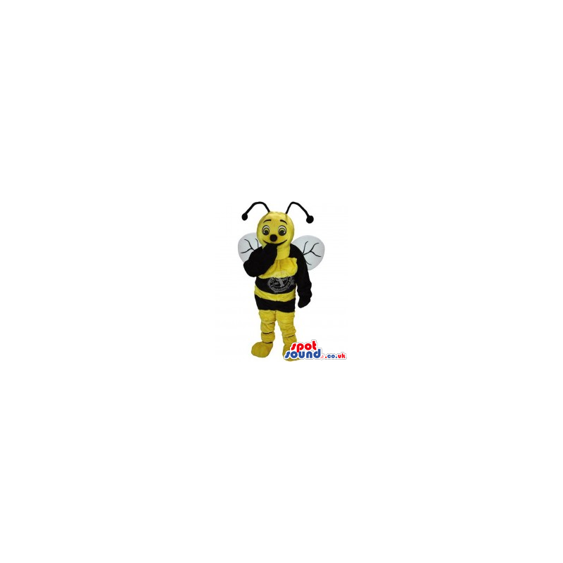 Funny Bee Plush Mascot With White Wings - Custom Mascots