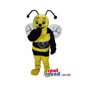 Funny Bee Plush Mascot With White Wings - Custom Mascots