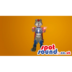 Magical Super Bear Mascot With Colourful Clothes - Custom