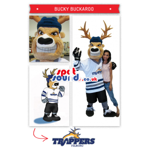 Amazing Moose Plush Mascot With Ice-Hockey Shirt - Custom