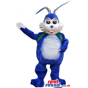 Adorable Blue And White Rabbit Mascot - Custom Mascots