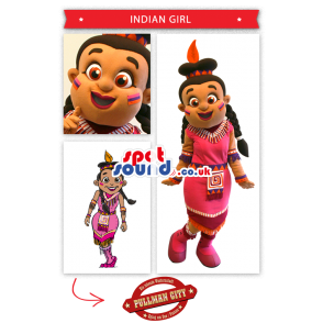 Pocahontas Native Indian Girl Mascot - Custom Mascots