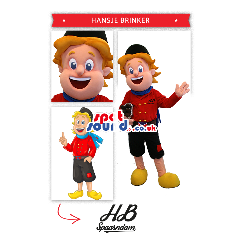 Character Mascot With Orange Hair And Red Uniform - Custom