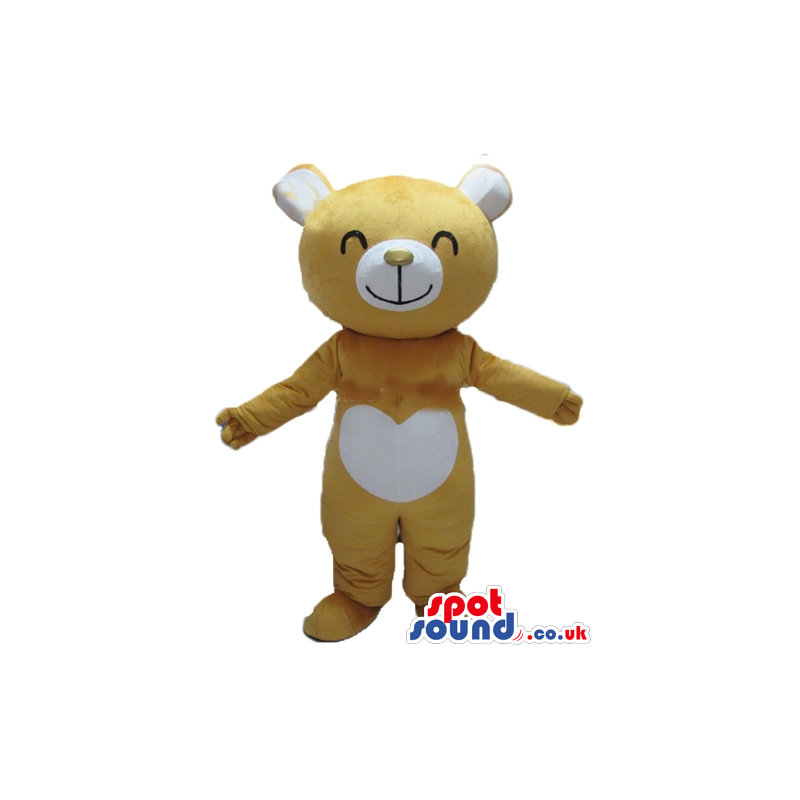 Light-brown and white bear with a big head and a smiling face -