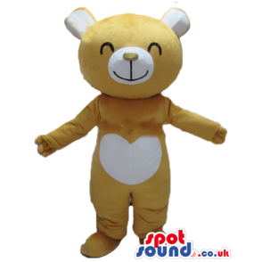 Light-brown and white bear with a big head and a smiling face -
