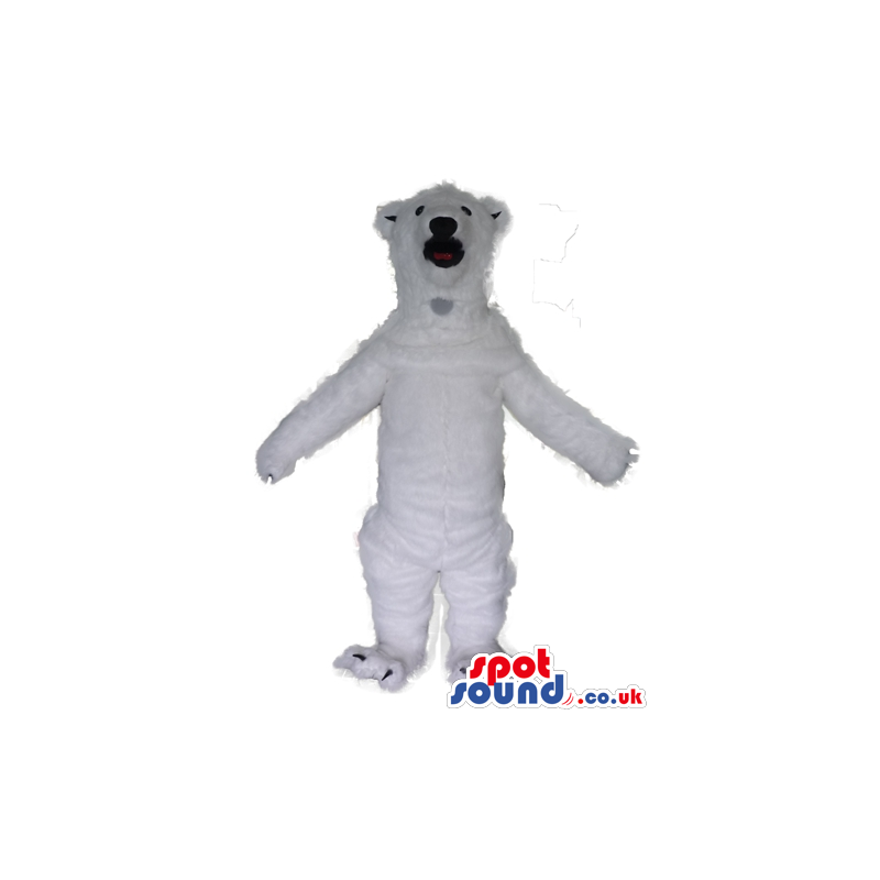 White polar bear with open mouth - Custom Mascots