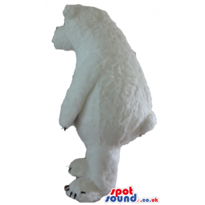 White polar bear mascot with large black claws - Custom Mascots