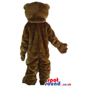 Brown bear mascot with white belly - Custom Mascots