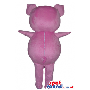 Pink pig with black hair - your mascot in a box! - Custom