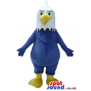 Blue bird with white head and yellow beak and legs - Custom