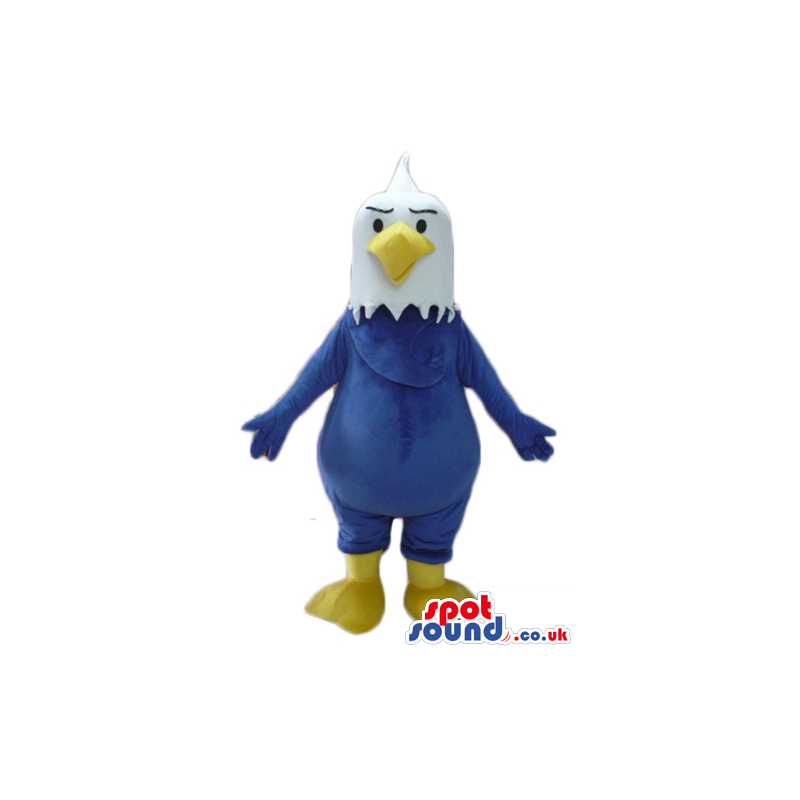 Blue bird with white head and yellow beak and legs - Custom