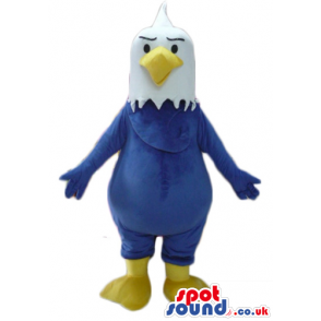 Blue bird with white head and yellow beak and legs - Custom