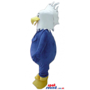 Blue bird with white head and yellow beak and legs - Custom