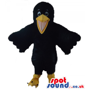 Black duck with a big yellow beak and yellow feet - Custom