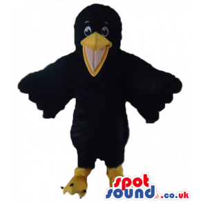 Black duck with a big yellow beak and yellow feet - Custom