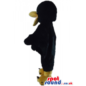 Black duck with a big yellow beak and yellow feet - Custom