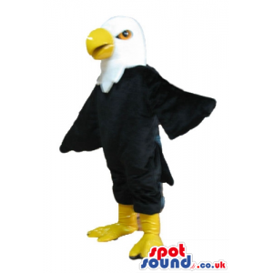 Black eagle with white head and yellow beak - Custom Mascots