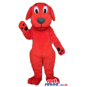 Red dog with black eyes - your mascot in a box! - Custom Mascots