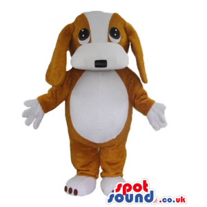 Adorable and huggable brown and white dog - Custom Mascots