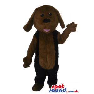 Brown dog with black eyes and nose - Custom Mascots