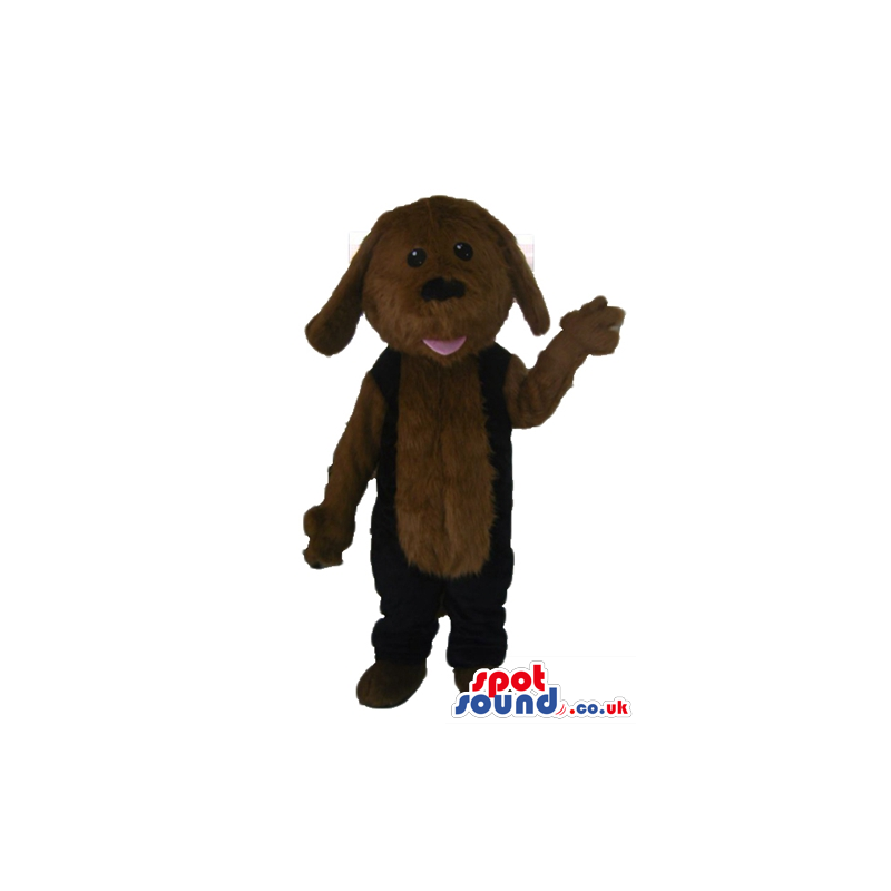 Brown dog with black eyes and nose - Custom Mascots