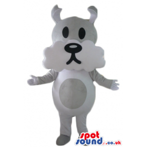 White and grey dog with black eyes - Custom Mascots