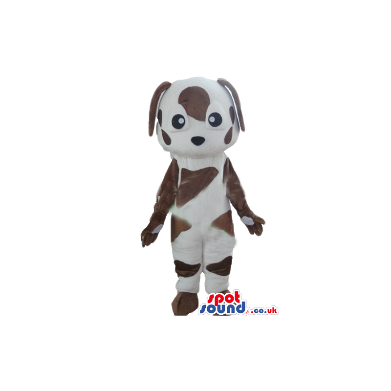 White dog with brown spots and small black eyes - Custom Mascots