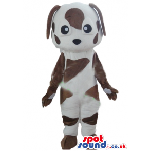 White dog with brown spots and small black eyes - Custom Mascots