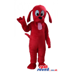 Red dog with big black eyes and a long pink tongue - Custom