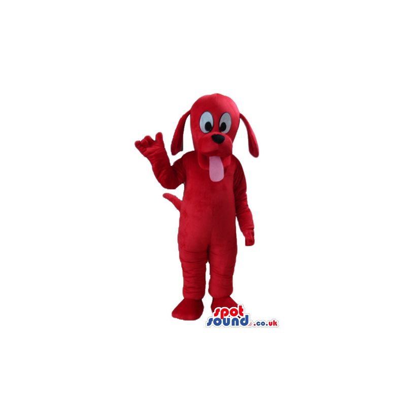 Red dog with big black eyes and a long pink tongue - Custom