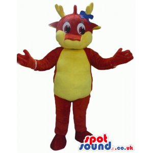 Red and yellow monster with big eyes and yellow horns - Custom