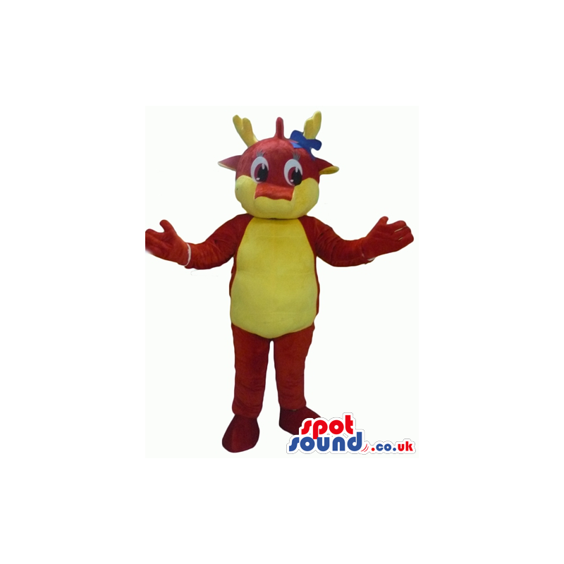 Red and yellow monster with big eyes and yellow horns - Custom