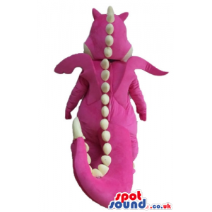 Pink and white crocodile with pink wings and white plaques