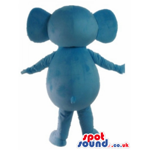 Blue elephant with pink ears and long trunk - Custom Mascots