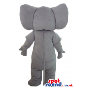 Grey elephant with long raised trunk and big eyes - Custom