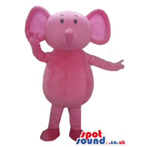 Pink elephant with small eyes and short trunk - Custom Mascots