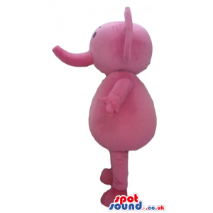 Pink elephant with small eyes and short trunk - Custom Mascots