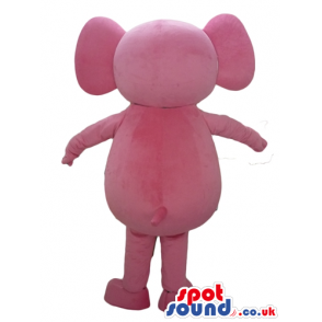 Pink elephant with small eyes and short trunk - Custom Mascots