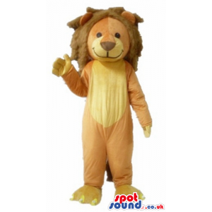 Mascot costume of a brown lion - Custom Mascots