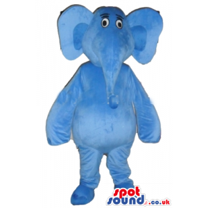 Mascot costume of a fat blue elephant - Custom Mascots