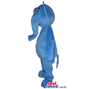 Mascot costume of a fat blue elephant - Custom Mascots