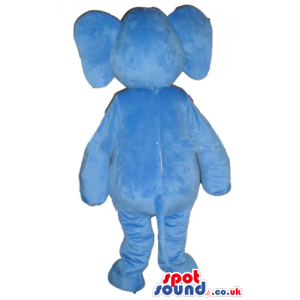 Mascot costume of a fat blue elephant - Custom Mascots