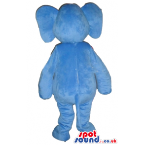 Mascot costume of a fat blue elephant - Custom Mascots