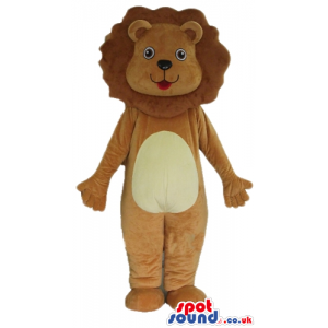 Brown lion with brown hair and beige belly - Custom Mascots