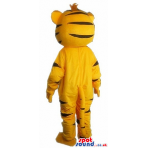 Mascot costume of a tiger with a white belly - Custom Mascots