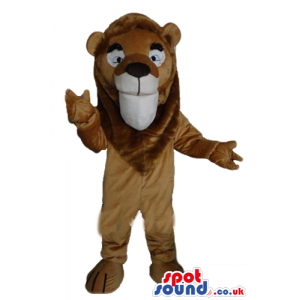 Brown lion with beige mouth - Custom Mascots