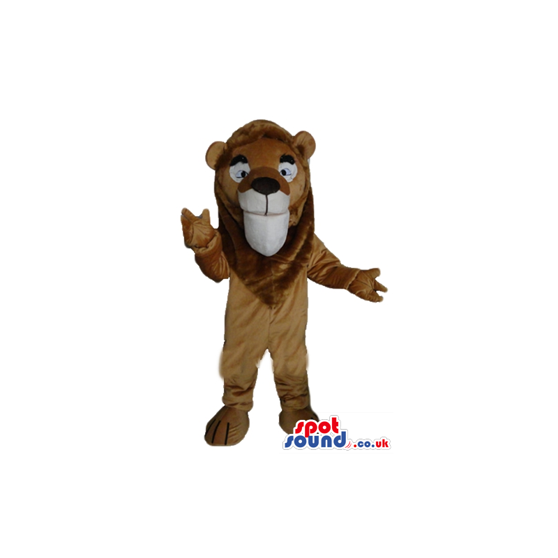 Brown lion with beige mouth - Custom Mascots