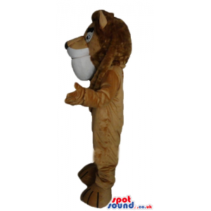 Brown lion with beige mouth - Custom Mascots