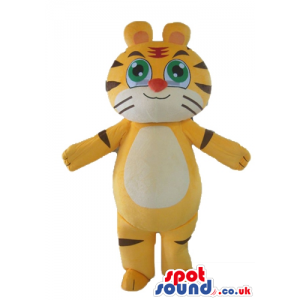 Yellow tiger with a white belly and big green eyes - Custom