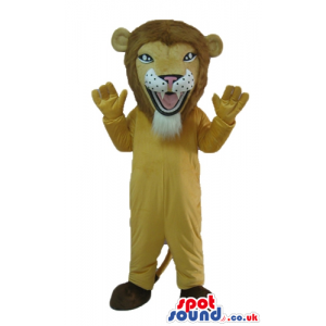Fierceful lion with open mouth and sharp teeth - Custom Mascots